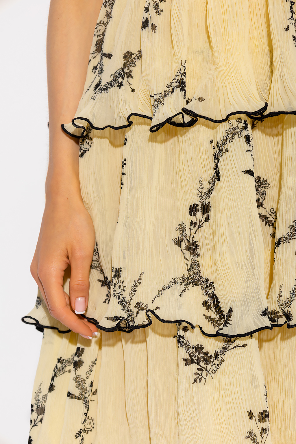 Yellow Dress with floral motif Ganni - SchaferandweinerShops